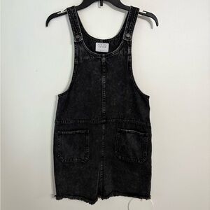 Tinseltown Black Denim Overall Dress Size small